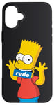 Coque pour iPhone 16 Plus The Simpsons Bart Simpson Bouche grossière Noir