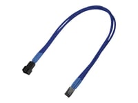 Nanoxia - Förlängningsströmkabel Till Fläkt - 3 Pin Molex (Hona) Till 3 Pin Molex (Hane) - 30 Cm - Blå