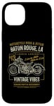 Coque pour iPhone 14 Plus Baton Rouge LA USA Rétro Style vieilli Moto Design