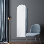 MirrorOutlet The Arcus - Frameless Modern Full Length Arched Leaner/Wall Mirror 70" X 24" 180 X 60CM Silver Mirror Glass with Black wooden Backing - Polished Edging