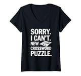 Womens Sorry I Can't New Crossword Puzzle - Cruciverbalist V-Neck T-Shirt