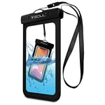 Waterproof Phone Case, Waterproof phone pouch Dry Sealed Bag with Lanyard for Mobile Phones Samsung, iPhone 15/14/13/12/11/XS/Max/XR/X Galaxy S10 for Beach Swimming Fishing Hiking Surfing 1 Pack Clear