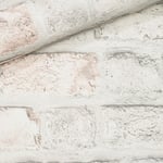 Grey Pastel Brick Wallpaper HeavyWeight Textured Realistic Rustic Stone Effect