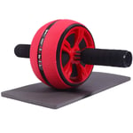 Abaodam Fitness Wheel Large Mute Home Fitness Wheel Equipment Simple Helpful Abdominal Fitness Roller for Woman Man (Single Roller, Red and Black)