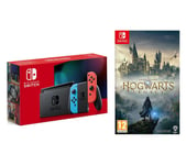 Nintendo Switch (Neon Red and Blue) & Hogwarts Legacy Bundle, Red,Blue