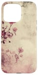 Coque pour iPhone 15 Pro Max Rose grunge douce subtile florale vintage