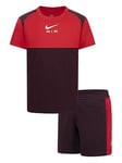 Nike Younger Boys Air Fleece Short - Dark Red, Dark Red, Size 3-4 Years