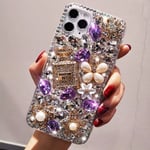 Bling Cases for iPhone 11 12 13 14 15 Pro Max Glitter Flower Diamond Phone Cover