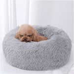 Panier Chien Chat Moelleux Rond Lits pour Chats, Fluffy Lit pour Chien Donut Anti Stress Peluche Confortable pour Chien Chat Petit Moyen