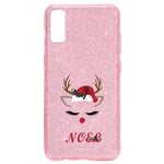 Coque Iphone XR paillettes rose noel vibes