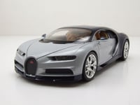 WELLY - Voiture de 2017 couleur gris et bleu – BUGATTI Chiron - 1/24 - WEL240...