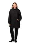 Ulla Popken Stepp-Overshirt, Druckknöpfe, Hemdkragen, Langarm Vestes d'intérieur, Noir, 48-50 Femme