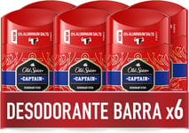 Old Spice Deodorant Stick Captain – Pack of 6 x 50 ml 300 ml Total