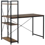 Computer Desk Laptop PC Table 4 tier Bookshelf Metal Frame Home