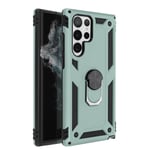 Case for galaxy S22 Ultra Anti-shock Bi-material Ring Video Holder- green