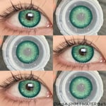 Eyeshare Naturlig Färg Kontaktlinser För Ögon 1Pair Gröna Linser Bruna Elever Mode Blå Linser Årlig Kosmetisk Gras Kontaktar NORWAY-GREEN 0