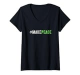 Womens Vintage MAKE PEACE Choose Stop Violence End Fight Say No To V-Neck T-Shirt