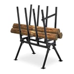 Relaxdays Sawhorse, Wood Sawing, 400 kg, Work Bench Chainsaws, Firewood, Sturdy Steel, HxWxD 107 x 81 x 53 cm, Black