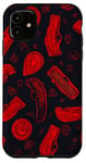 Coque pour iPhone 11 Motif cachemire rouge Nerf classique