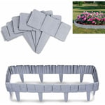 Yardin - Bordure de Jardin en Pierre, Bordure de Pelouse en Plastique pp, Délimitation de Parterre, Pour Jardin et Pelouse, LxH 25x23 cm, Ensemble de