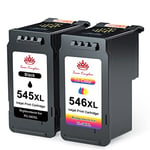 Toner Kingdom Compatible PG-545XL CL-546XL Remplacement pour Cartouches d'encre Canon 545 546 XL pour Canon Pixma TS3350 MG2950 MG2550 TS3150 TS3450 TR4550 TR4650 MX495 MG2555S (1 Noir, 1 Tricolore)