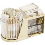 Organiseur de bureau rotatif avec 2 tiroirs, porte-crayons pour bureau, organisateurs de bureau et accessoires avec 4 compartiments + tiroir pour