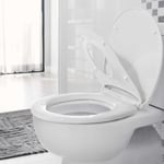 2 in 1 Family Toilet Seat with Built in Child Seat Soft Close Potty Training Fix