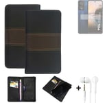 Phone Case + earphones for TCL 40 NXTPAPER Wallet Cover Bookstyle protective