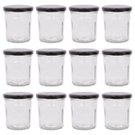 Argon Tableware Glass Jam Jars with Lids - 310ml - Pack of 12