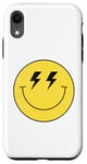 Coque pour iPhone XR Yeux lumineux jaunes des années 70 souriant souriant