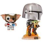 Funko 49888 POP Movies: Gremlins-Gizmo w/3D Glasses Horror Collectible Toy, Multicolour & POP Vinyls Star Wars : The Mandalorian Mando Flying With Jet Display Stand Holding Baby Yoda
