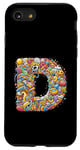 Coque pour iPhone SE (2020) / 7 / 8 Lettre initiale de l'alphabet D dans le style Doodle Art