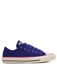 Converse Womens Color Pack Suede Ox Trainers - Navy, Navy, Size 4, Women