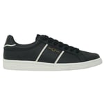 Fred Perry Debossed Branding Leather Mens Black Trainers - Size UK 5