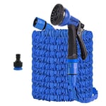 Yiting Expandable Garden Hose 25ft/50ft/100ft/125ft/150ft/200ft, 3 Times Flexible Expanding Magic Garden Water Hose Pipe with 8 Function Spray Nozzle and 3/4"&1/2" Hose Connect Fittings (Blue, 200FT)