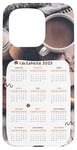 Coque pour iPhone 15 Pro Calendrier mensuel 2025 Date Nouvel An drôle femmes hommes