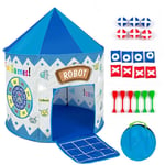 Leogreen - Tente de Jeu Enfant avec Fléchettes et Cibles, Tipi Pop-up Château Maison de Jeu Cottage Jardin Jouent Jouet Cabane Chambre Cadeau