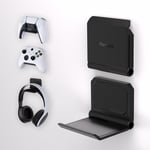 Support pour ps5 Mural,2 pcs Fold Support Manette Casque pour ps5 pour ps4 Support Pliable pour Xbox Series X S/Switch Pro,Support pour Xbox Wireless Headset,pour Pulse 3D Casque-Noir