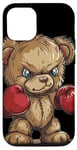 Coque pour iPhone 12/12 Pro Un ours en peluche cool portant une tenue de gants de boxe