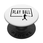 Play Ball Baseball Batter Homerun Funny Game Graphic Dire PopSockets PopGrip Adhésif