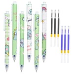 Vicloon Stylo Effaçable, 6Pcs Stylos à Encre Gel Effaçables, Diamètre de Pointe 0,5 mm, Stylos Gel Effaçables, Stylos à Bille Effaçables avec 6pcs Recharges pour Stylos (3* Noires et 3* Bleues)