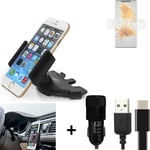 For Huawei Mate 50 Pro + CHARGER Mount holder for Car radio cd bracket