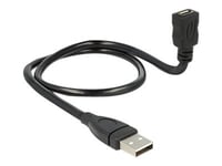 Delock Shapecable - Usb-Förlängningskabel - Mikro-Usb Typ B (Hona) Till Usb (Hane) - Usb 2.0 - 50 Cm - Svart