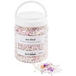 DIY Kit Voksperler, perlemor, pastelloransje, soft rose, lys syrin, 425 g, hullstørrelse 1,3-2,5 mm, 700 ml/ 1 bøtte (977757)