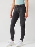 Levi's 710 Mid Rise Super Skinny Jean - Maximum Power - Black, Black, Size 29, Inside Leg 32, Women