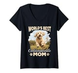 Womens Goldendoodle Dog Breed Pet World's Best Goldendoodle Mom V-Neck T-Shirt