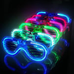 Ainiv Lumière Montures de Lunettes LED, Lot de 6 Lunettes Lumineuses, Neon Lumière Masque Lumineux pour Fête, Lunette Futuriste LED de Fête pour Fête, Anniversairet, Noël, Rave, EDM, Cosplay