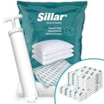 Sillar Sacs sous vide réutilisables pour vêtements 9 pièces + pompe, Sacs sous vide pour le stockage des textiles, Quilt 6x 40x60cm, 3x 60x80cm