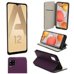 Samsung Galaxy A12 Etui / Housse pochette protection violet - Neuf