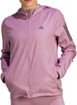 adidas Own The Run Hooded Windbreaker Womens Running Jacket Pink Reflective